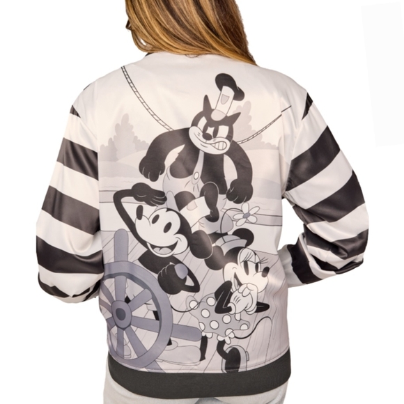 Disney Loungefly D23 Limited Edition Steamboat Willie Unisex Bomber Jacket ~ 3XL - Picture 3 of 6